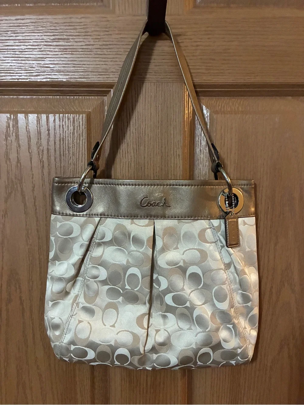 Coach Ashley Signature Pleated Hippie Shoulder Bag - Picture 1 of 5